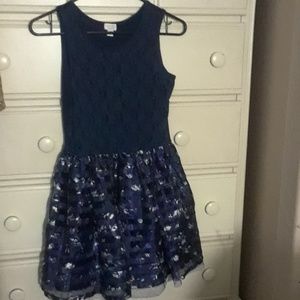 Blue floral kids dress